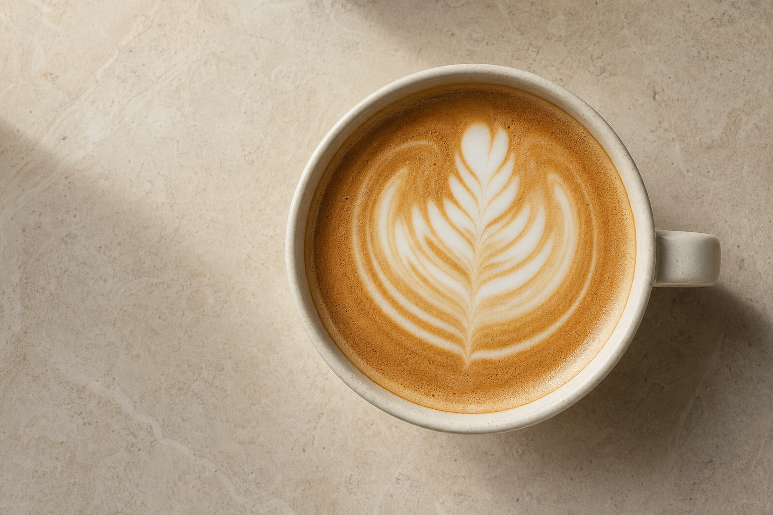 Top view of a latte
